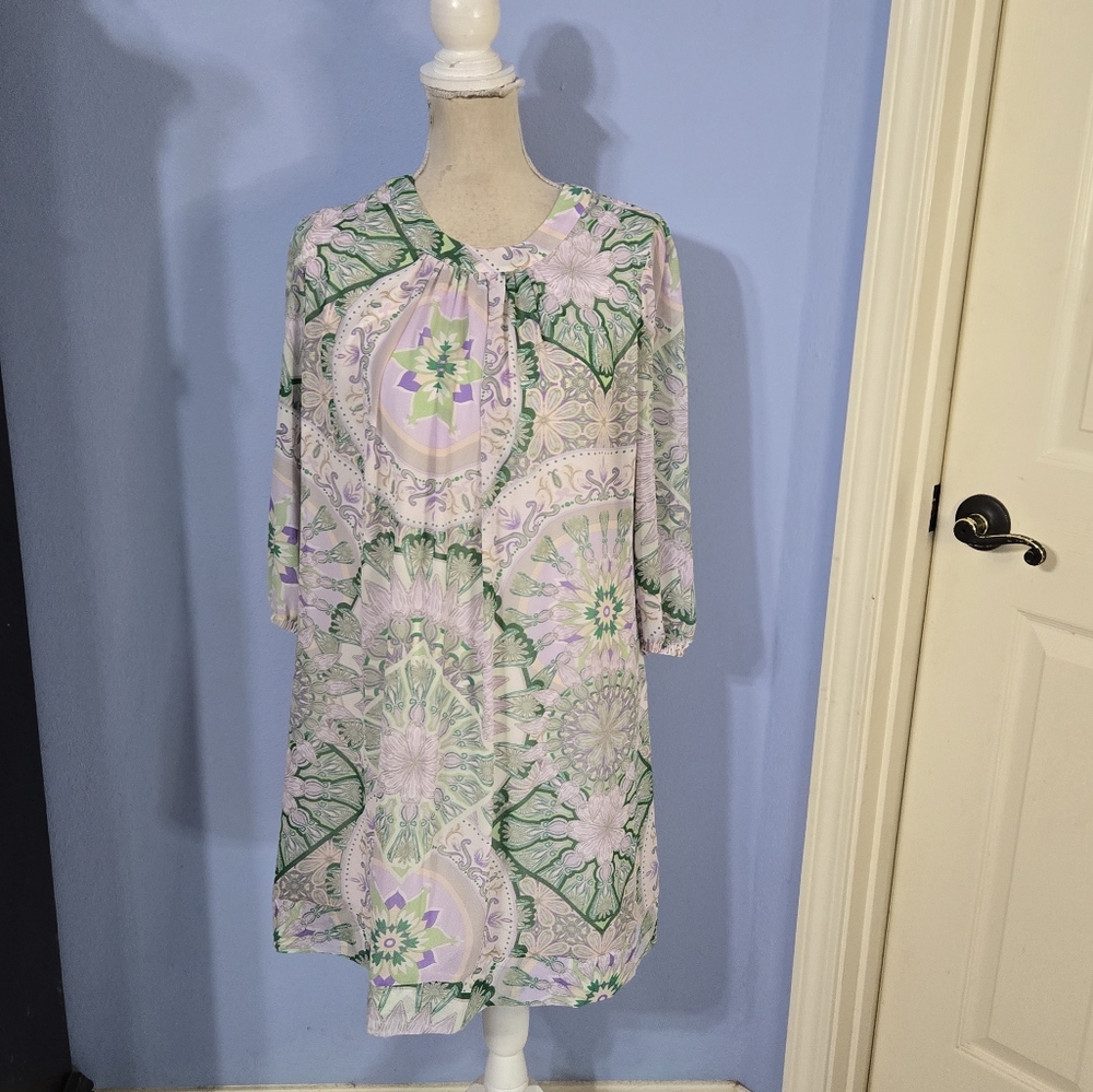 Eva Mendes NY & Co Scarf Print Dress Medium